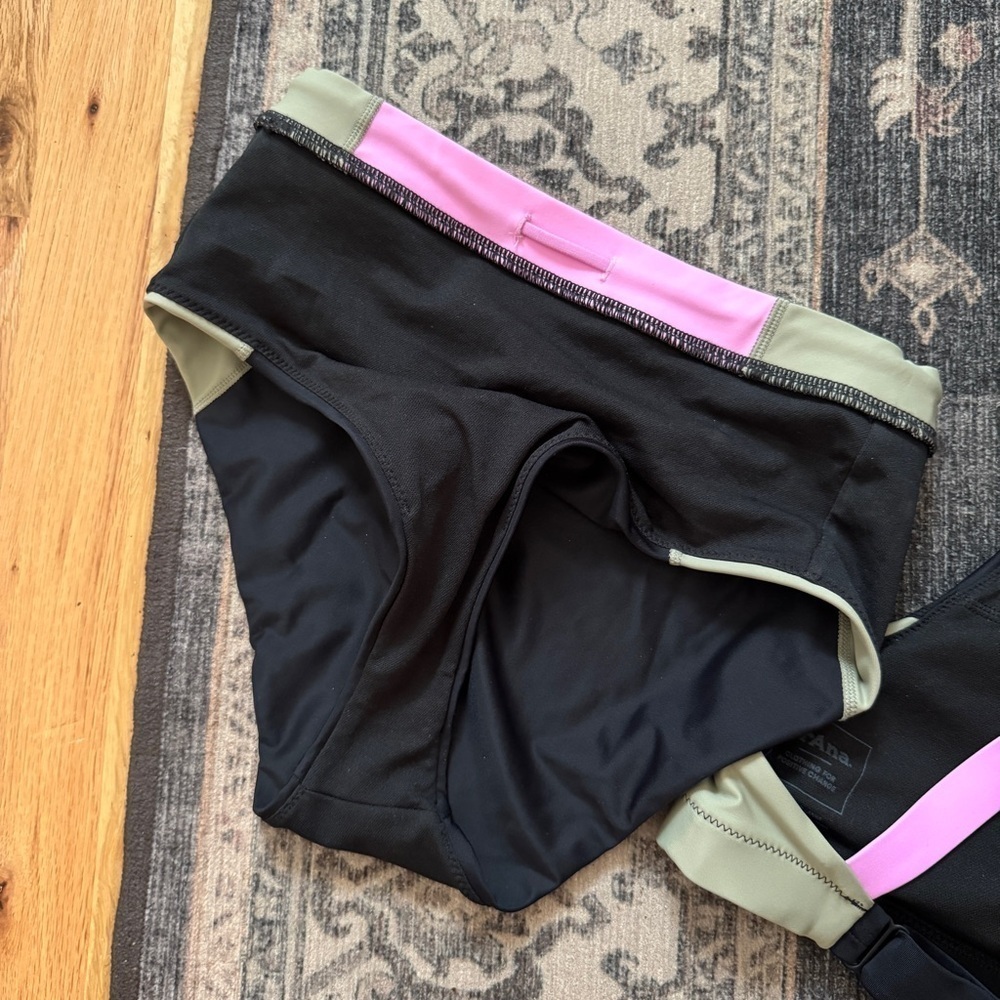Prana Baja Bound Two Piece Swimsuit Colorblock Black Green XSmall - Picture 5 of 6